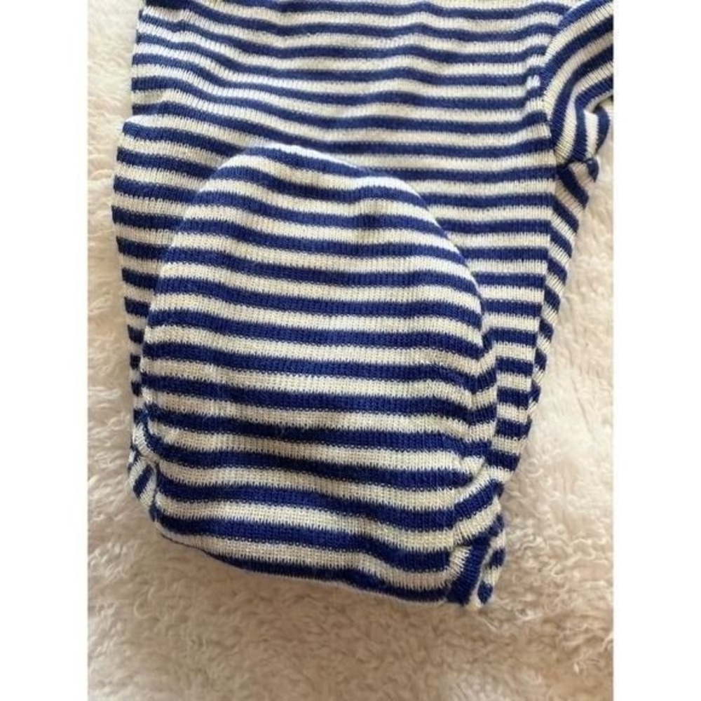 Wonder Nation Baby 2 Pack Modal Footed Sleepers Smiley Face Stripe Blue 6-9M - Picture 5 of 9
